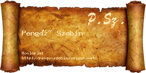Pengő Szabin névjegykártya